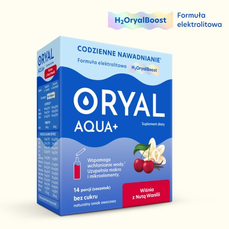 ORYAL Aqua+ Wiśnia z nutą wanilii 14 saszetek