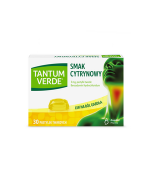 Tantum Verde smak cytrynowy 3 mg, 30 pastylek