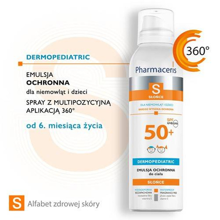 PHARMACERIS S Emulsja ochronna dla niemowląt i dzieci BARDZO WYSOKA OCHRONA SPF 50+, 150 ml