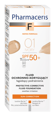 PHARMACERIS F Fluid korygujący 01 IVORY SPF50+, 30ml