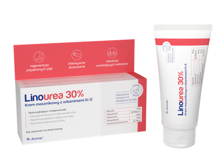 LINOUREA 30% Krem mocznikowy z witaminami  A i E, 50g 