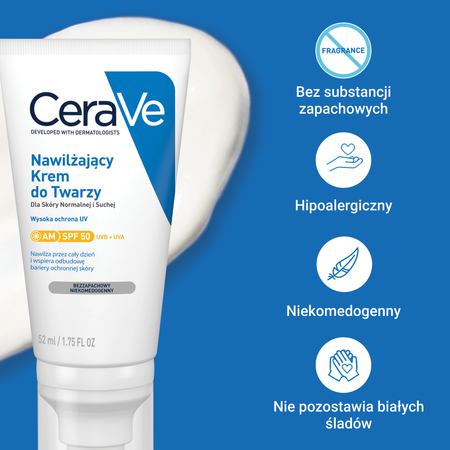 CERAVE Nawilżający krem do twarzy SPF 50 52ml 