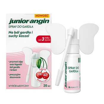 Junior-angin spray do gardła z miodem na ból gardła i suchy kaszel, dla dzieci od 3. roku życia i dorosłych, 20 ml