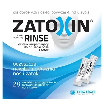 Zatoxin Rinse, uzupełniający zestaw  do płukania nosa i zatok, 28 saszetek