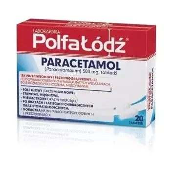 Paracetamol Polfa-Łódź tabletki 500mg x 20 sztuk