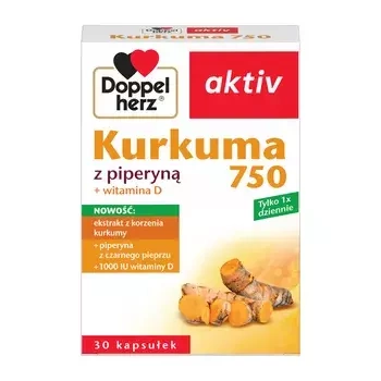 Doppelherz aktiv Kurkuma z piperyną kapsułki x 30 sztuk