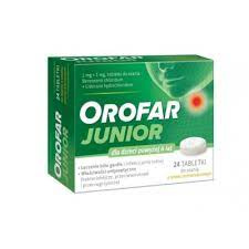 OROFAR JUNIOR (1 mg + 1 mg) x 24 tabletki do ssania