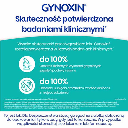 Gynoxin Optima 200 mg x 3 kapsułki dopochwowe