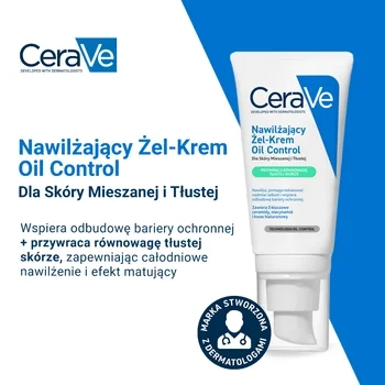 CeraVe Oil Control Żel-krem nawilżający dla skóry mieszanej i tłustej, 52 ml
