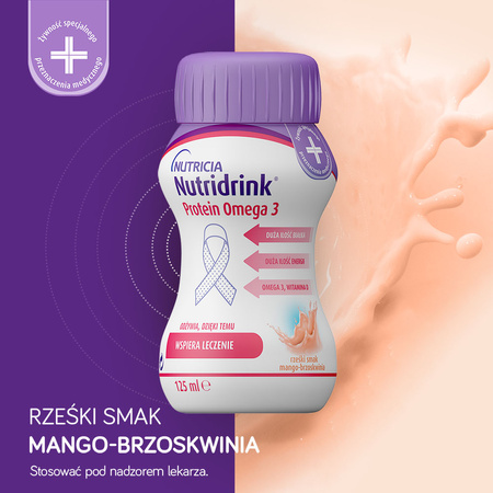 Nutridrink Protein Omega 3 o smaku mango-brzoskwinia 4x125 ml