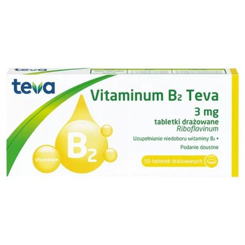 VITAMINUM B2 TEVA 3mg x 50 tabletek drażowanych