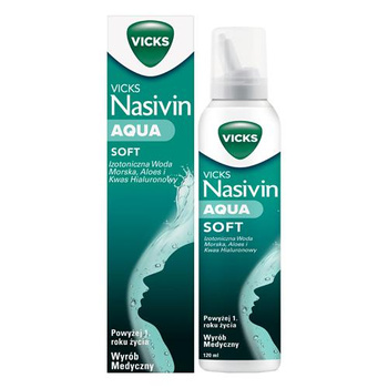 VICKS Nasivin AQUA SOFT z aloesem i kwasem hialuronowym, 120 ml
