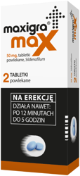 MAXIGRA MAX 50mg x 2 tabletki powlekane DATA WAŻNOŚCI 31.01.2025