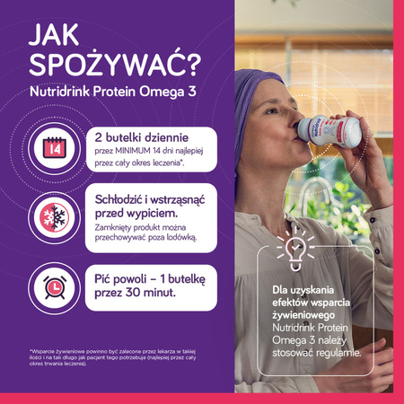 Nutridrink Protein Omega 3 o smaku truskawkowo-malinowym 4x125 ml  