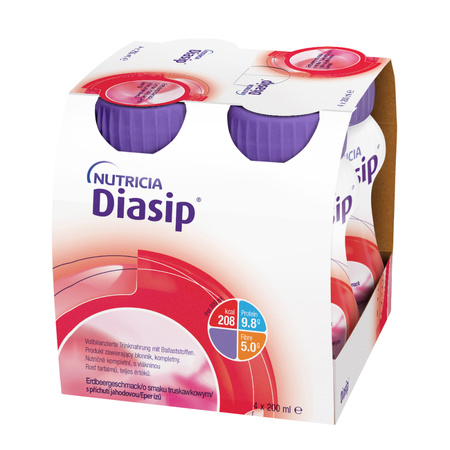 Diasip o smaku truskawkowym 4x200 ml 