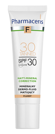 PHARMACERIS F Mineralny Dermo -Fluid Matujący SPF 30 TANNED 30 30 ml 