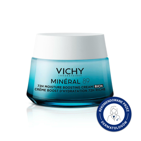 Vichy mineral 89 Rich cream, krem nawilżająco-odbudowujący, 50 ml