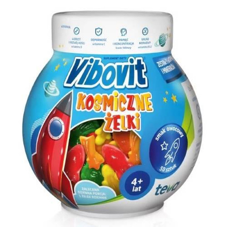 Vibovit KOSMICZNE ŻELKI smak owocowy, 50 sztuk