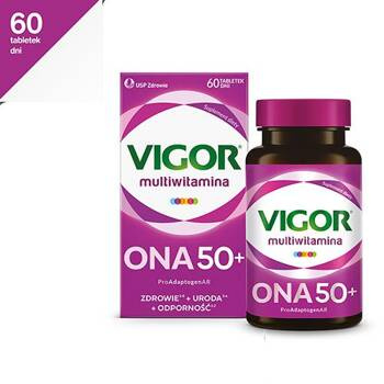 Vigor multiwitamina ONA 50+ zestaw witamin i minerałów z ashwagandhą i reishi, 60 tabletek