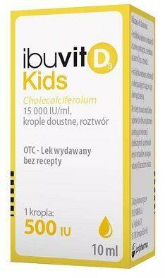 Ibuvit D3 Kids krople doustne roztwór15000I.U/ml 10ml | aptekafragal.pl DATA WAŻNOŚCI 31.12.2025