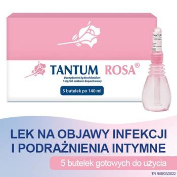 TANTUM ROSA 1 mg/ml Roztwór dopochwowy 140ml x 5 butelek