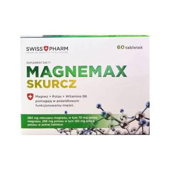 Magnemax Skurcz Magnez Mleczan Witamina B6 Potas 60 tabletek