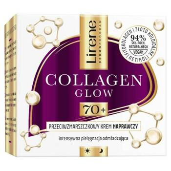 Lirene Collagen Glow 70+ Przeciwzmarszczkowy Krem Naprawczy Do Twarzy 50ml