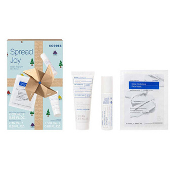 Korres Spread Joy Greek Yoghurt Zestaw - Krem oczyszczający, 20 ml + Żel pod oczy, 15 ml + Maska ​​do twarzy, 20 ml