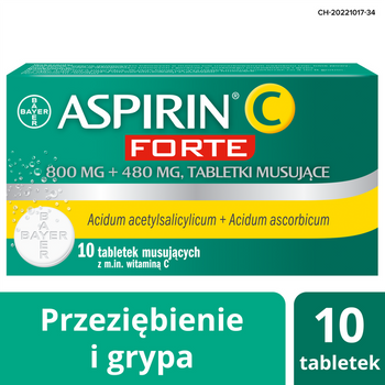 Aspirin C forte (800 mg + 480 mg) x 10 tabletki musujące