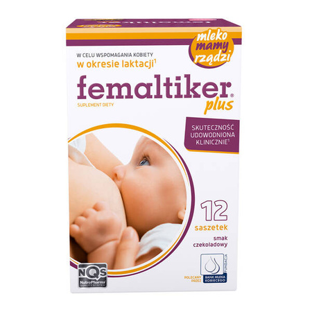 femaltiker® plus – wsparcie organizmu kobiety w okresie laktacji, smak czekoladowy, 12 saszetek
