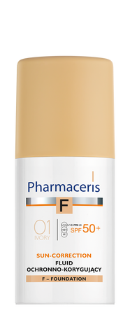 PHARMACERIS F Fluid korygujący 01 IVORY SPF50+, 30ml