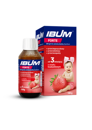 Ibum forte zawiesina o smaku truskawkowym 100g 