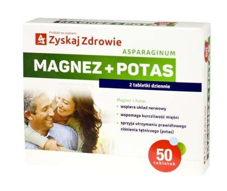 ASPARAGINUM MAGNEZ+POTAS ZYSKAJ ZDROWIE x 50 tabletek