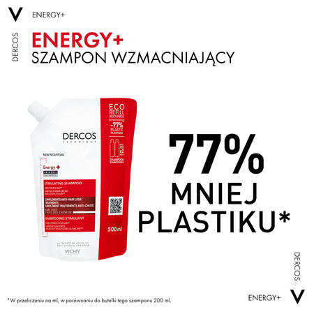 Vichy Dercos Energy+ Szampon Wzmacniający Refill, 500 ml