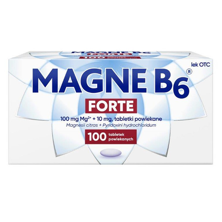 Magne B6 Forte (100 mg + 10 mg) x 100 tabletek powlekanych