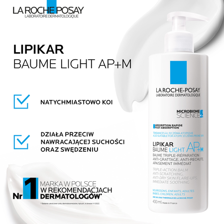 LA ROCHE-POSAY LIPIkar Baume light 400 ml