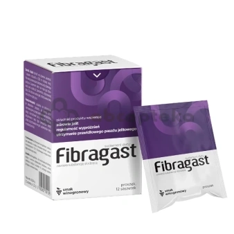 Fibragast o smaku winogronowym, 12 saszetek