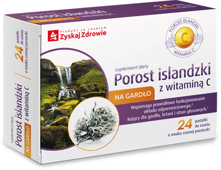 ZYSKAJ ZDROWIE Porost islandzki z witaminą C x 24 pastylki do ssania