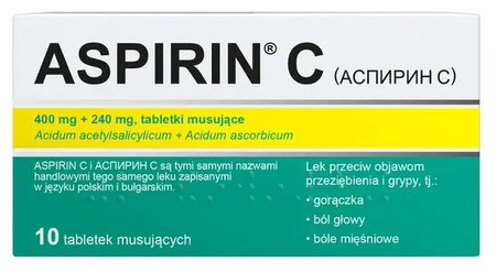 Aspirin C x 10 tabletek musujących Import równoległy INPHARM