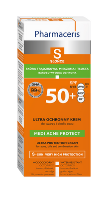 PHARMACERIS S SPF 50+ Krem ochronny dla skóry trądzikowej, mieszanej i tłustej 50ml