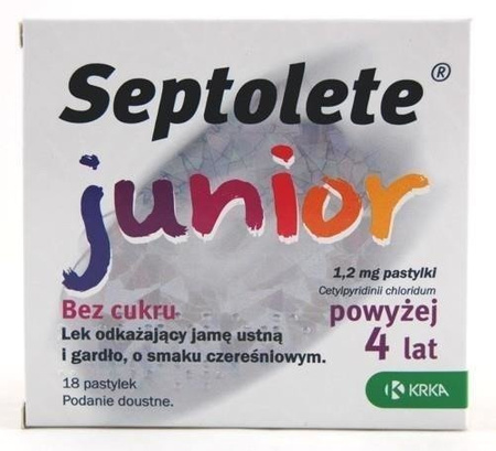 SEPTOLETE JUNIOR 1,2 mg czereśniowy x 18  pastylek do ssania