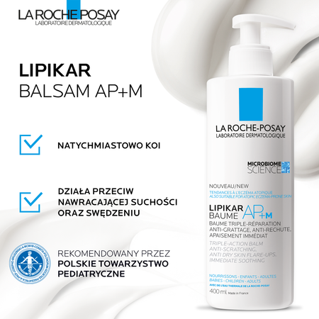 LA ROCHE-POSAY LIPIKAR BAUME AP+M Balsam regenerujący o potrójnym działaniu 400ml