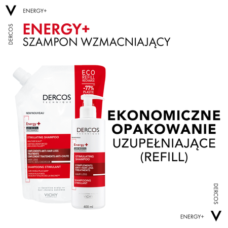 Vichy Dercos Energy+ Szampon Wzmacniający Refill, 500 ml