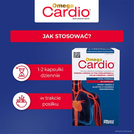 Omega Cardio + Czosnek 60 kapsułek DATA WAŻNOŚCI 28.02.2026