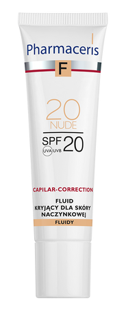 PHARMACERIS F Fluid kryjący do cery naczynkowej SPF20 - Nude 30ml
