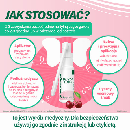 Junior-angin spray do gardła z miodem na ból gardła i suchy kaszel, dla dzieci od 3. roku życia i dorosłych, 20 ml
