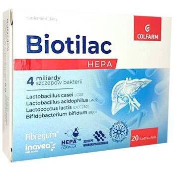 Biotilac Hepa - 20 kapsułek DATA WAŻNOŚCI  28.02.2026