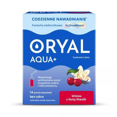 ORYAL Aqua+ Wiśnia z nutą wanilii 14 saszetek