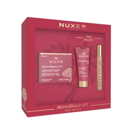  Zestaw Nuxe Merveillance Lift : Krem Liftingujący na noc 50ml + (Krem na dzień + Huile Prodigieuse® Or roll-on)