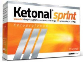 Ketonal sprint 25 mg granulat do sporządzania roztworu doustnego x 12 saszetek